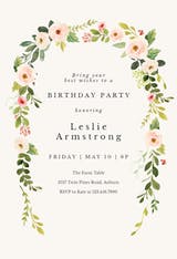 Falling flowers - Birthday Invitation